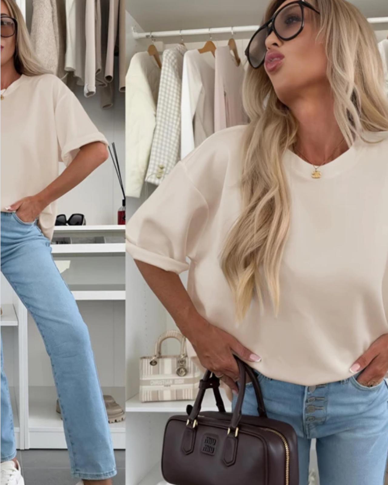 OVERSIZE TOP "ANA" BEIGE