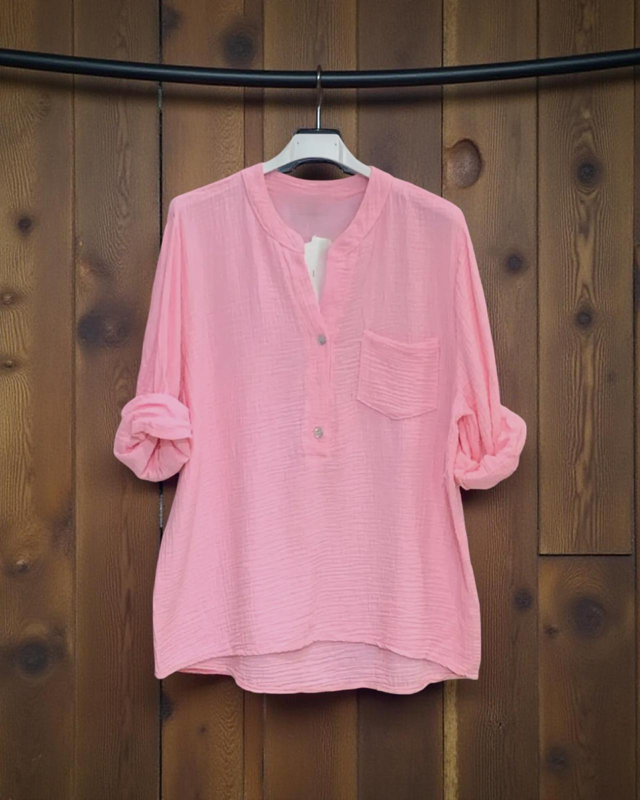 MUSSELIN HEMD "RIANA" BABY ROSA