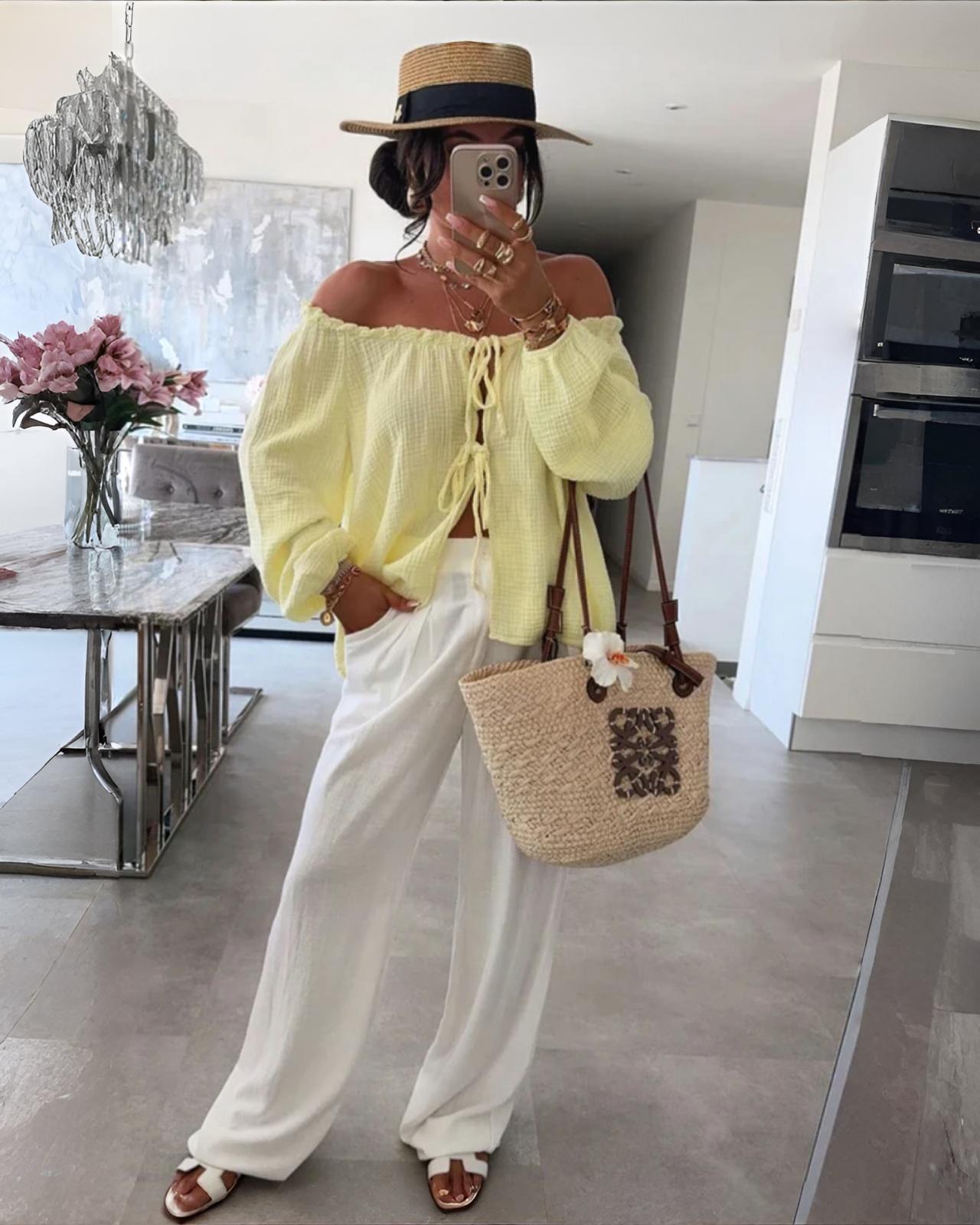 MUSSELIN BLUSE "MELA" div. Farben