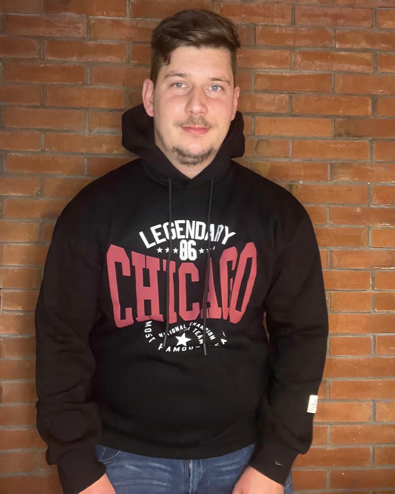 Hoodie "Chicago" Schwarz