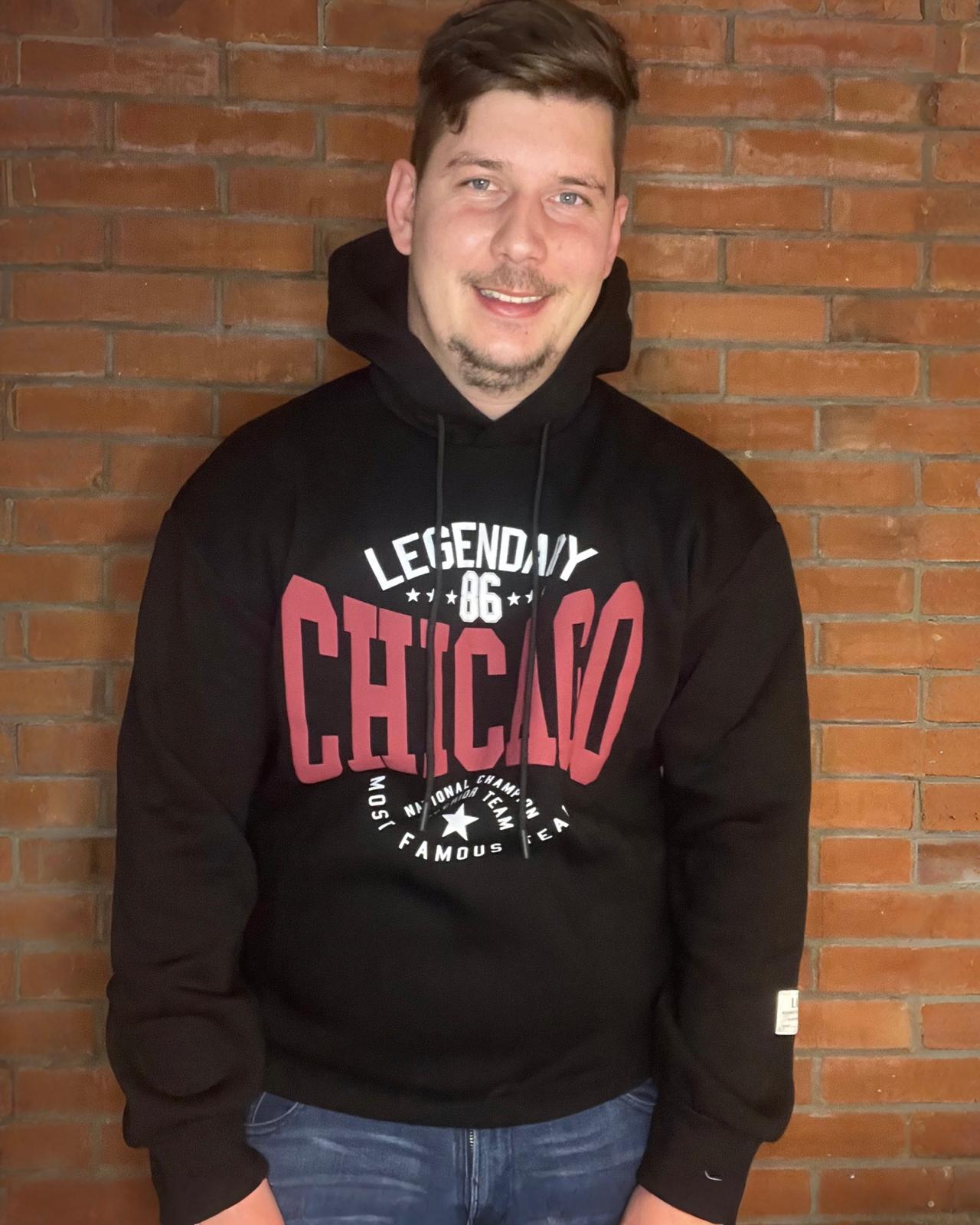 Hoodie "Chicago" Schwarz