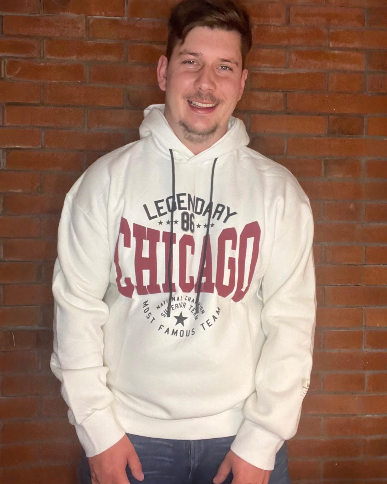 Hoodie "Chicago" Weiss