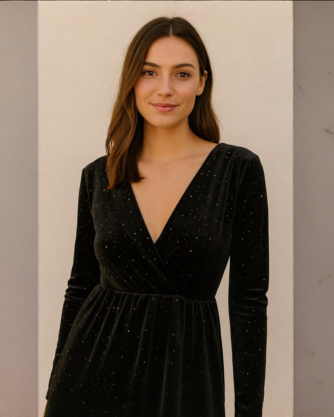 Glitzer Wickelkleid "Beatrix"