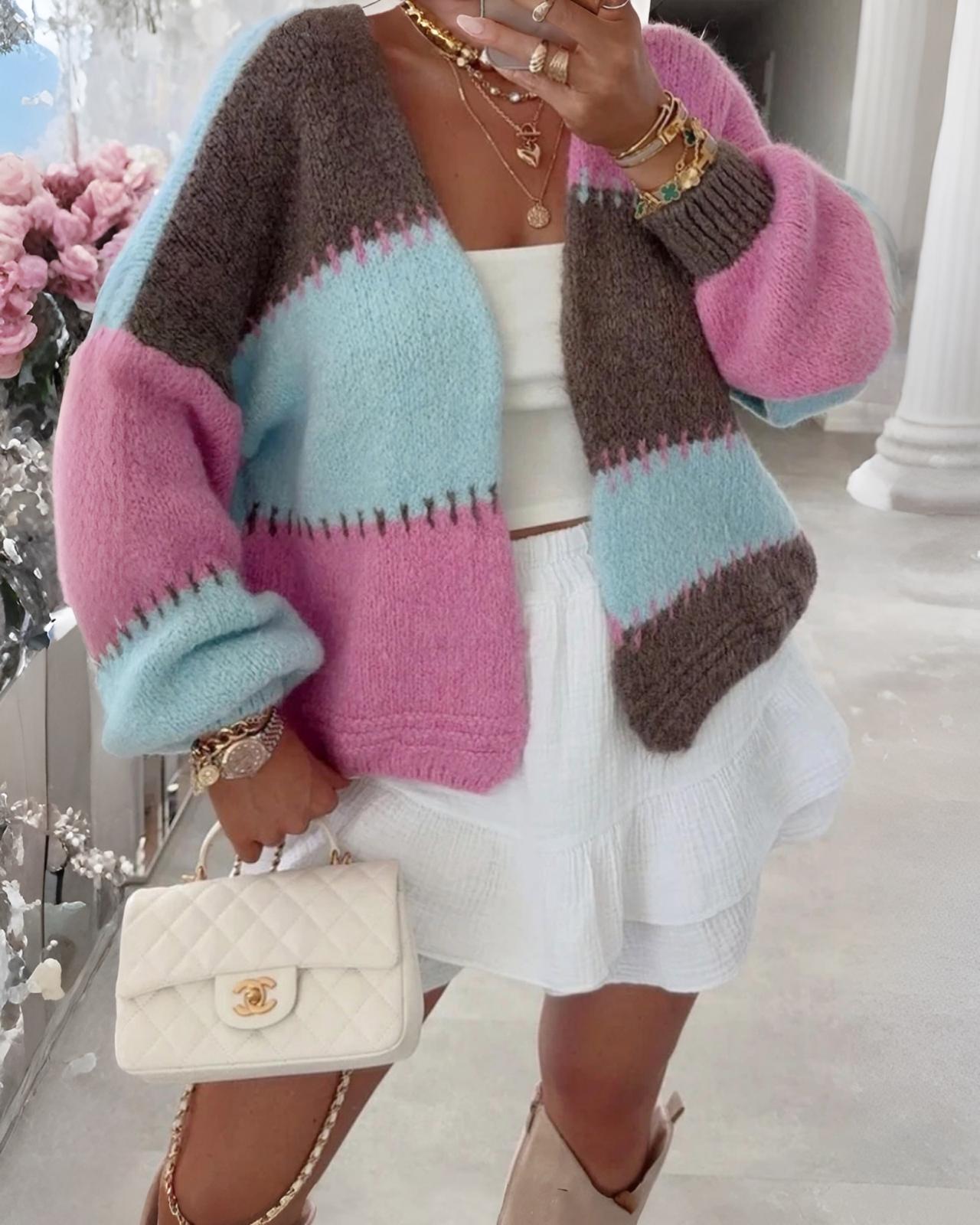 Wolle Cardigan "Sina" Himmelblau