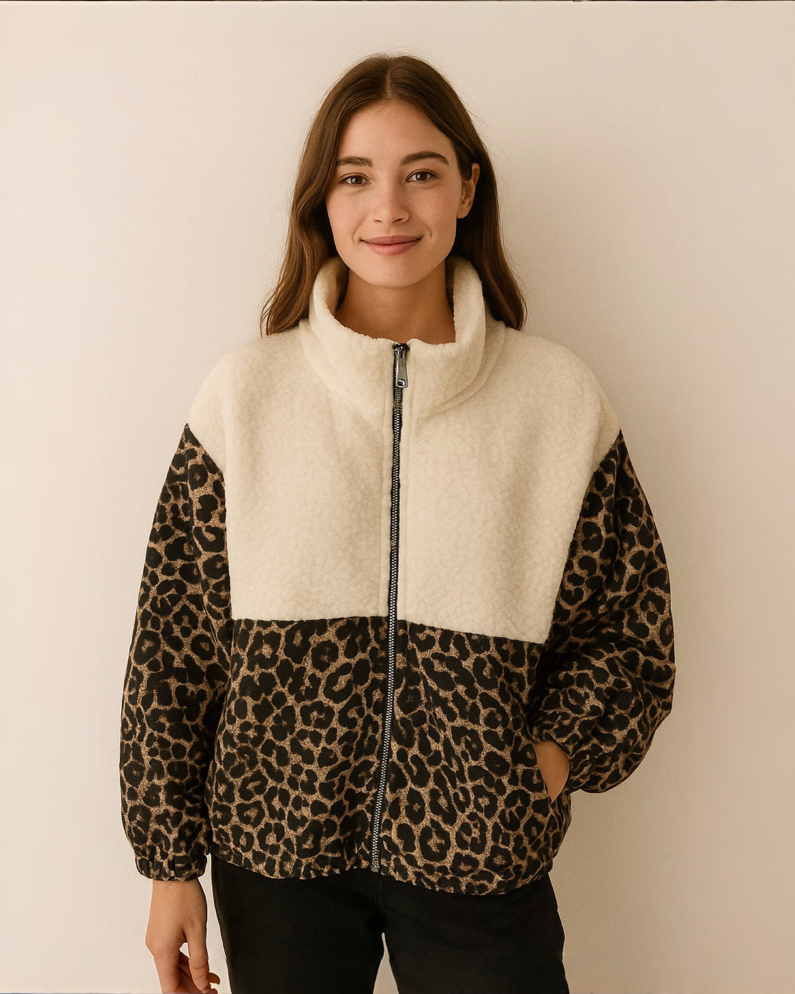 Leoparden Jacke "Aurea" Weiss