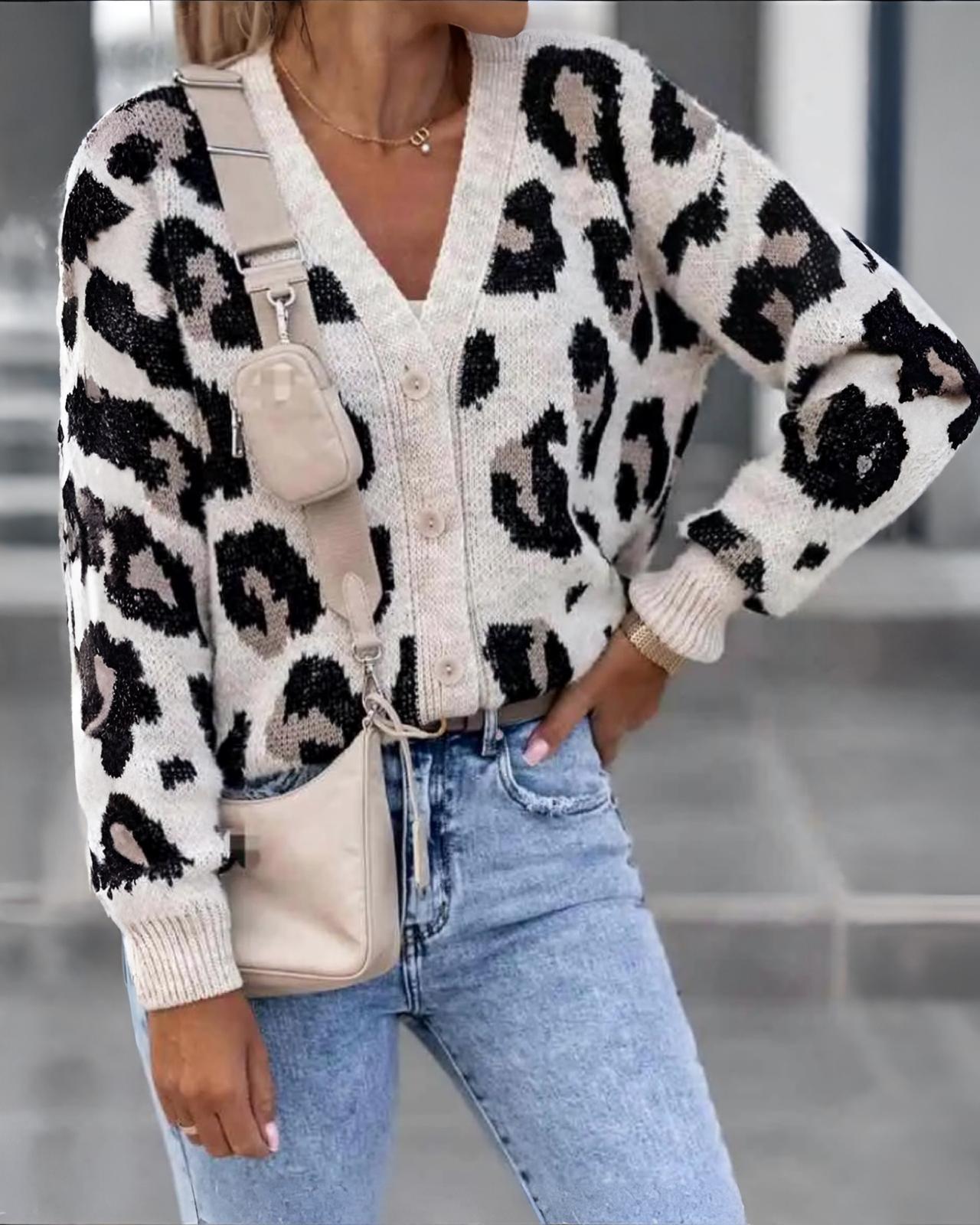 Leoprinted Cardigan "Mimi"