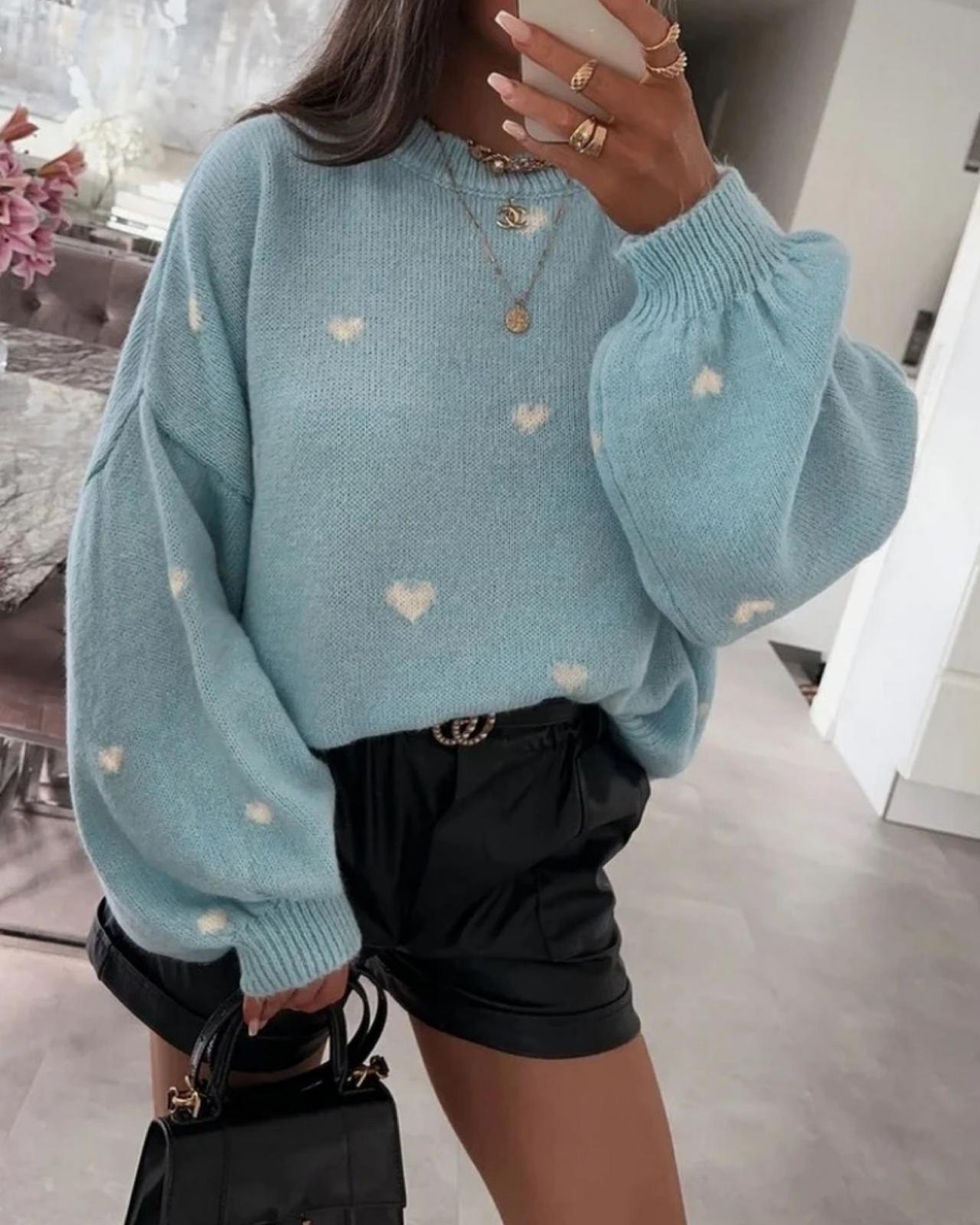 WOLLPULLOVER "LOVELY" HIMMELBLAU