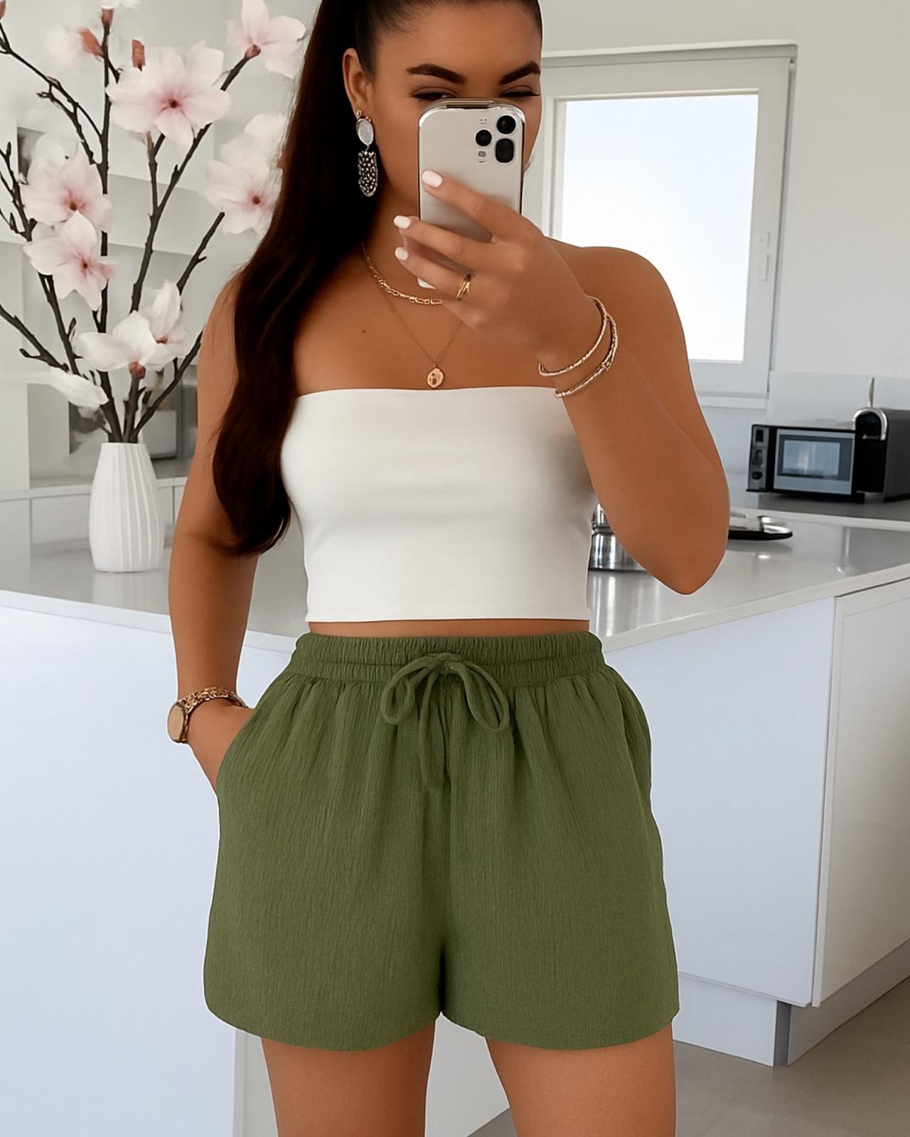 MUSSELIN SHORTS "SUNNY" KHAKI