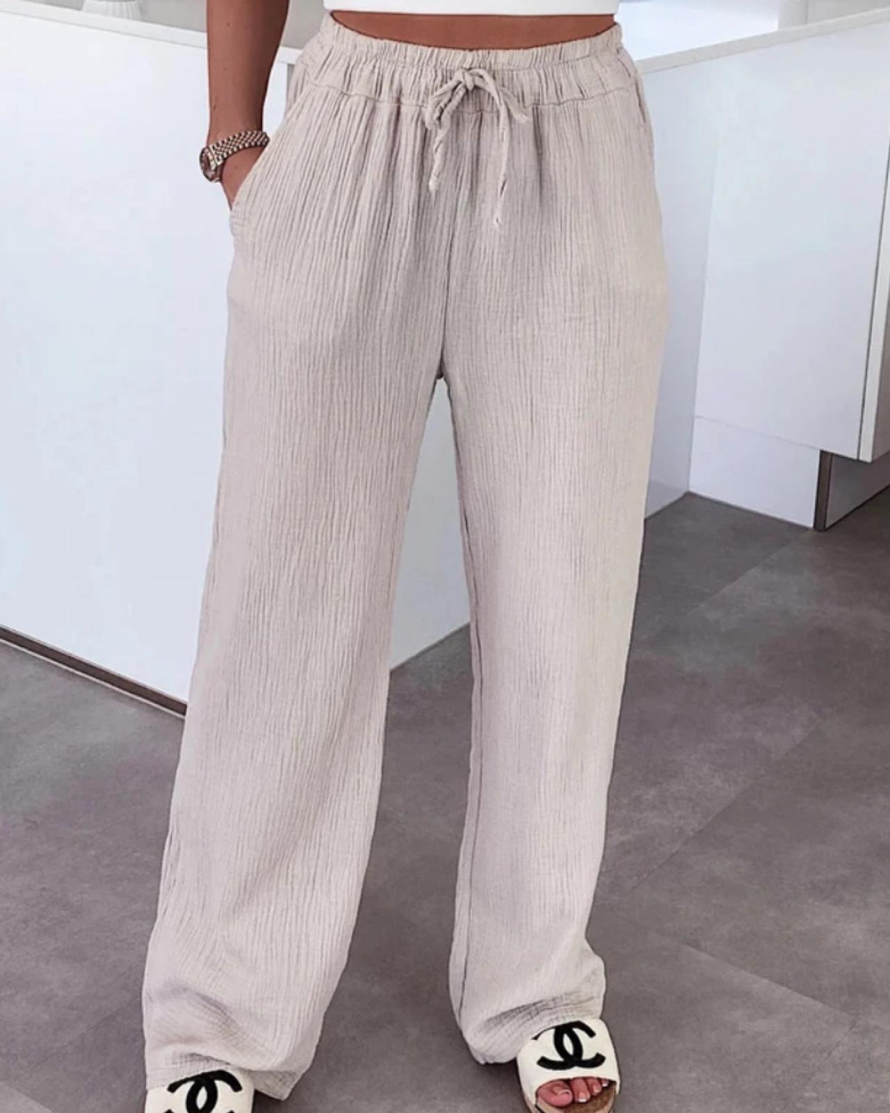 MUSSELIN HOSE "LINA" BEIGE