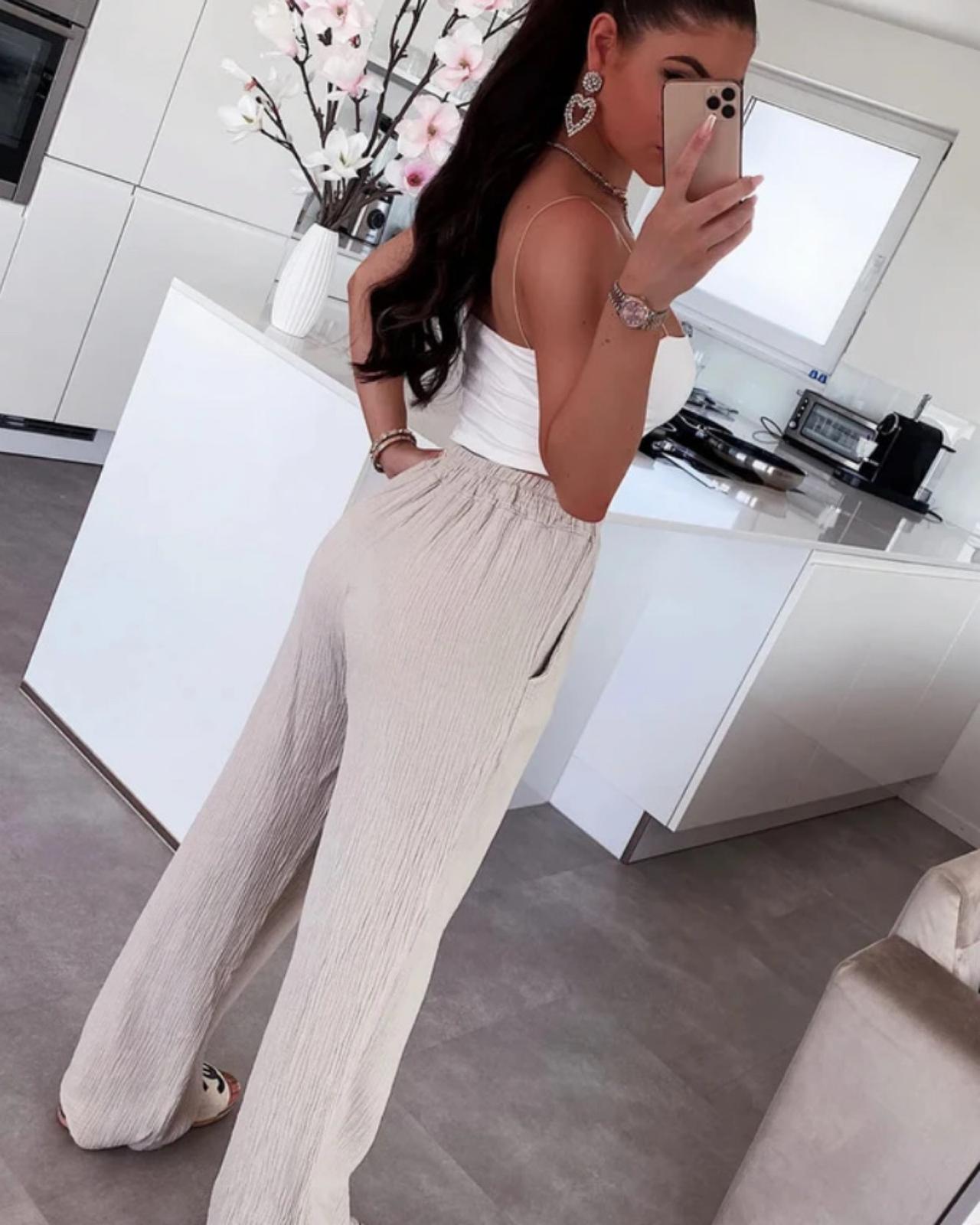 MUSSELIN HOSE "LINA" BEIGE