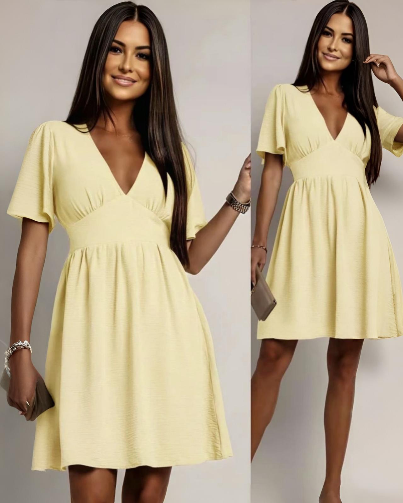 MAXI KLEID "MELODY" HELLGELB