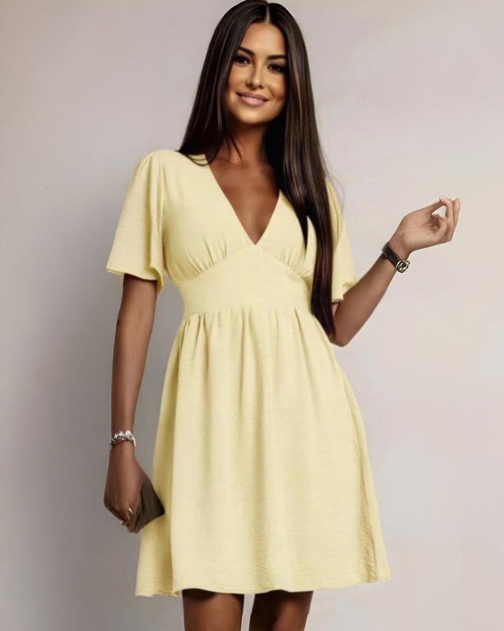 MAXI KLEID "MELODY" HELLGELB