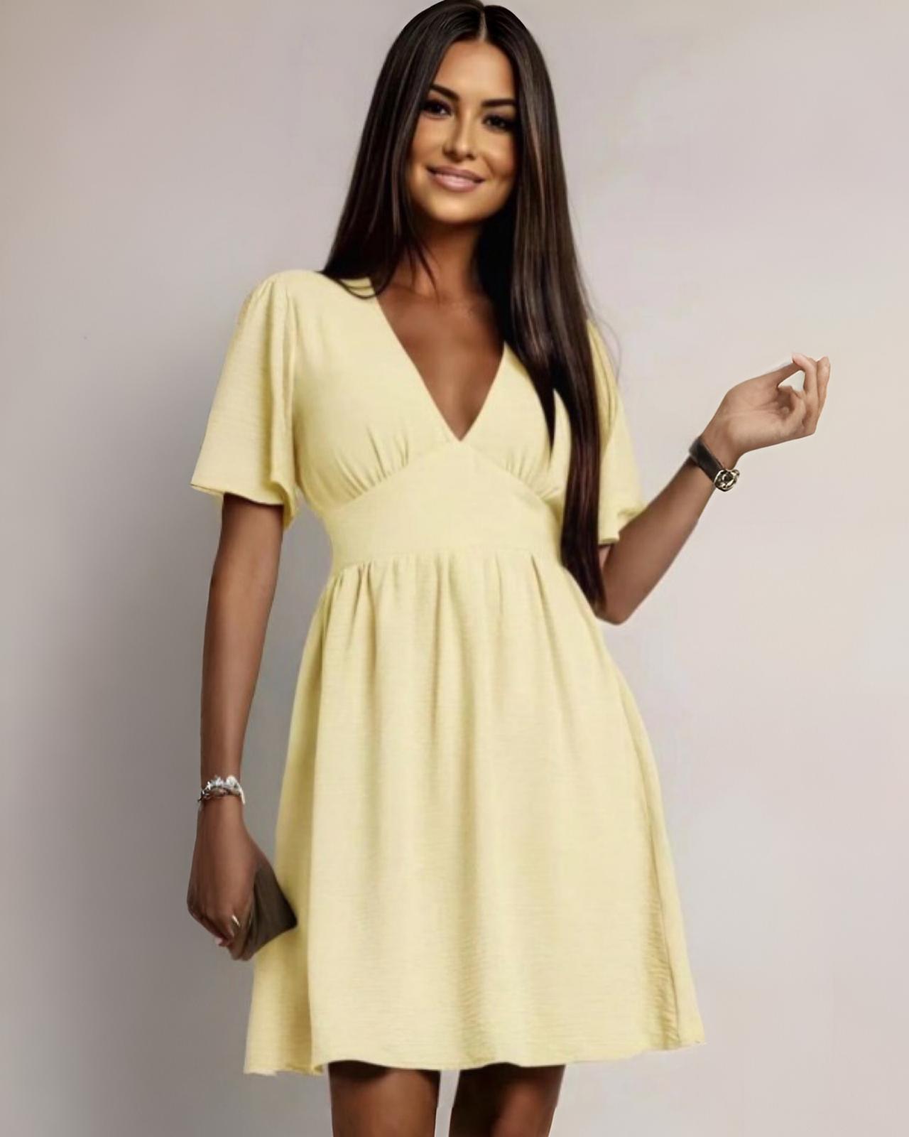 MAXI KLEID "MELODY" HELLGELB