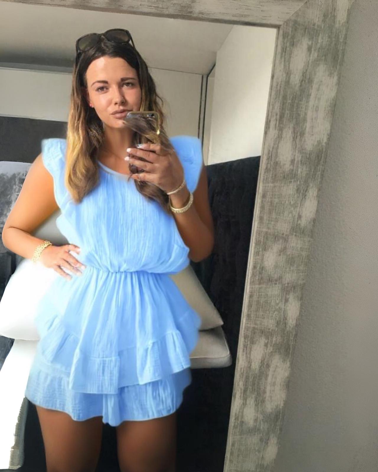 MUSSELIN KLEID "SYDNEY" BABYBLAU