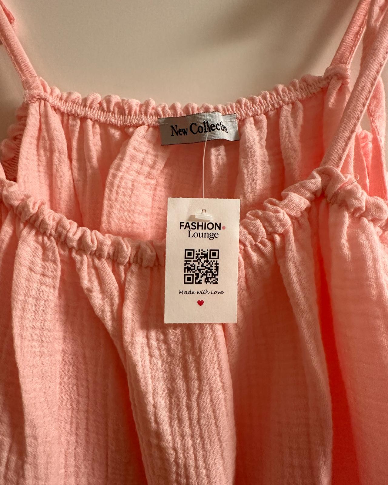 MUSSELIN TRÄGER-SHIRT "JOANA" BABYROSA