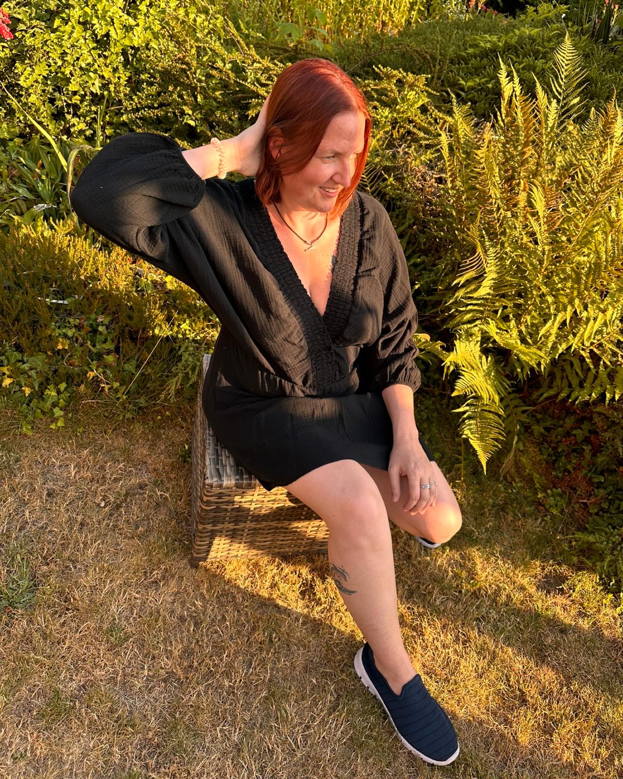 MUSSELIN KLEID "NOVA" SCHWARZ