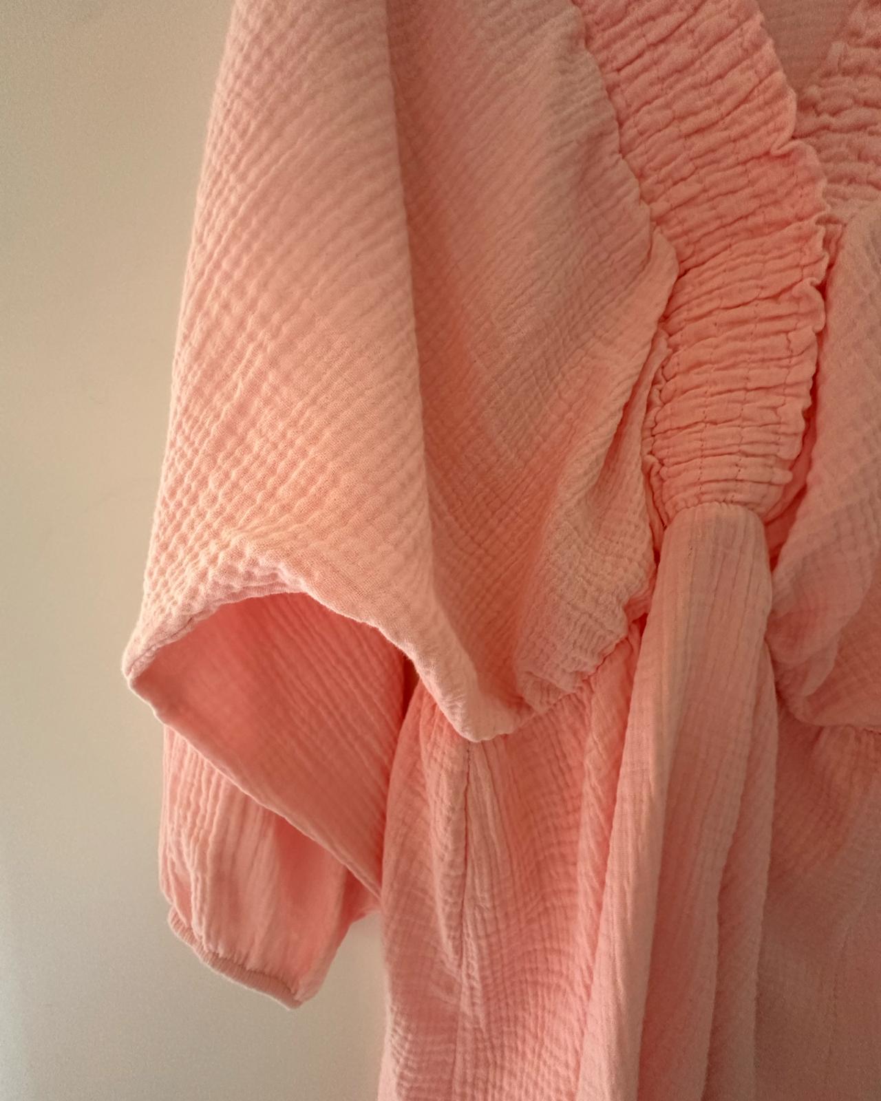 MUSSELIN KLEID "NOVA" BABYROSA