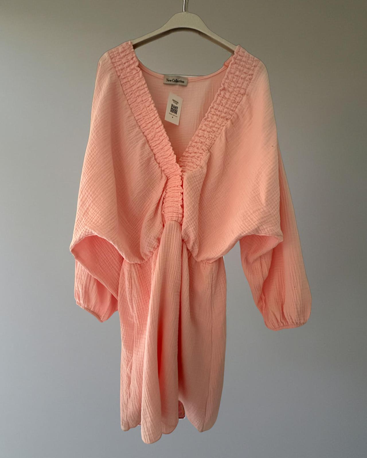 MUSSELIN KLEID "NOVA" BABYROSA