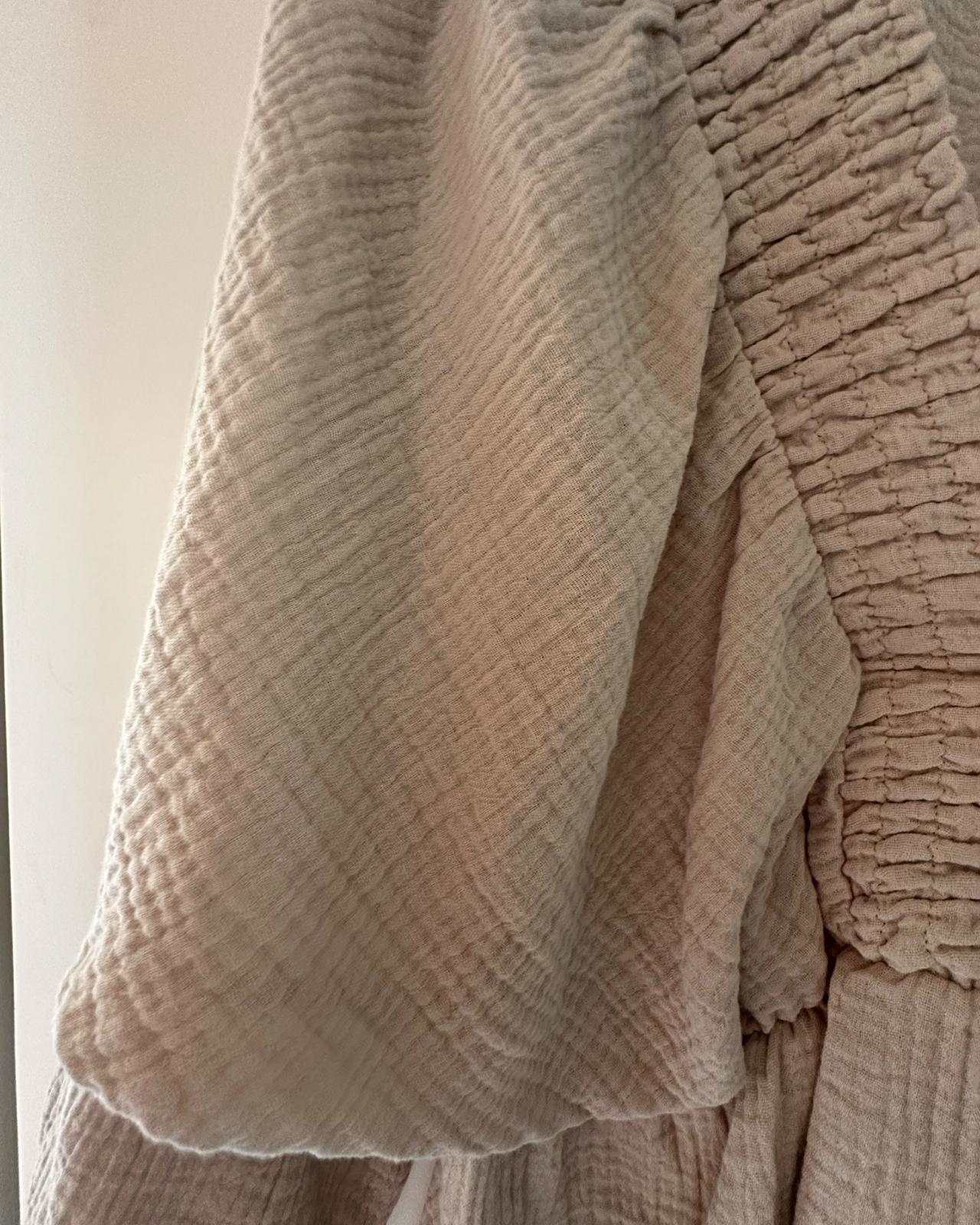 MUSSELIN KLEID "NOVA" BEIGE
