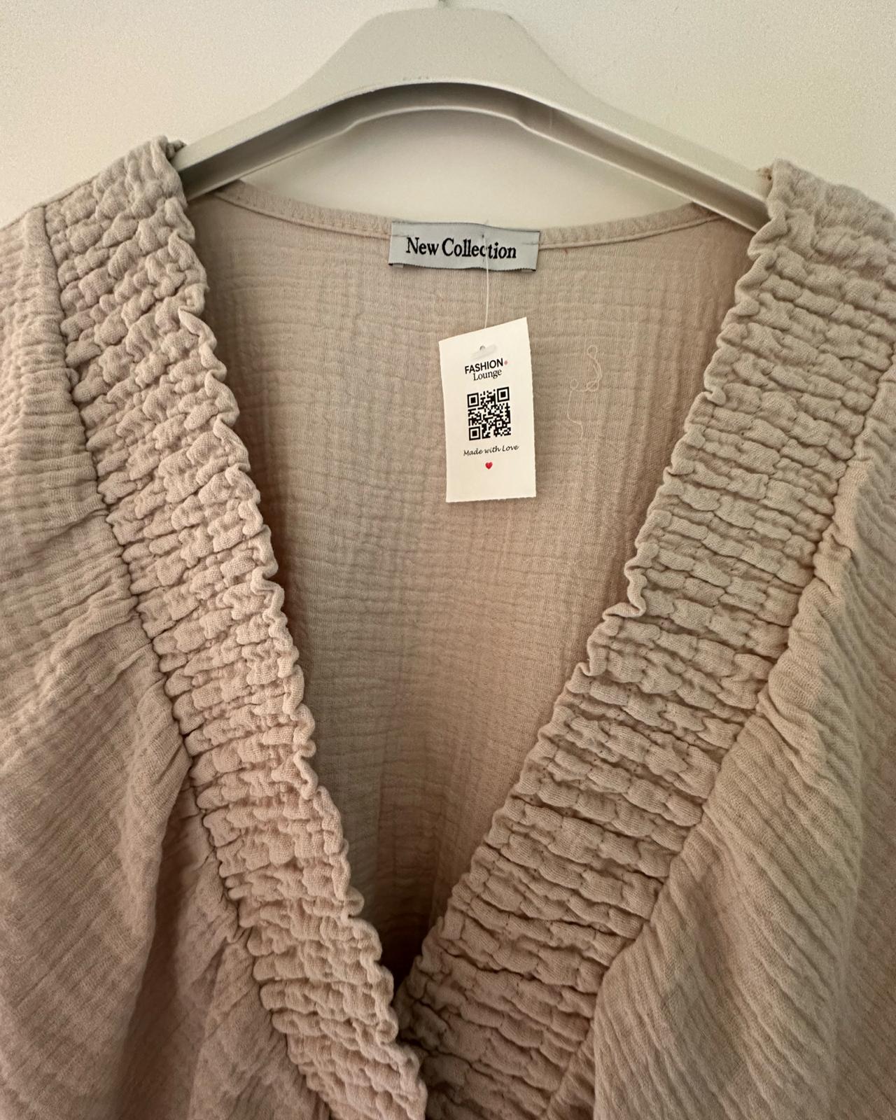 MUSSELIN KLEID "NOVA" BEIGE
