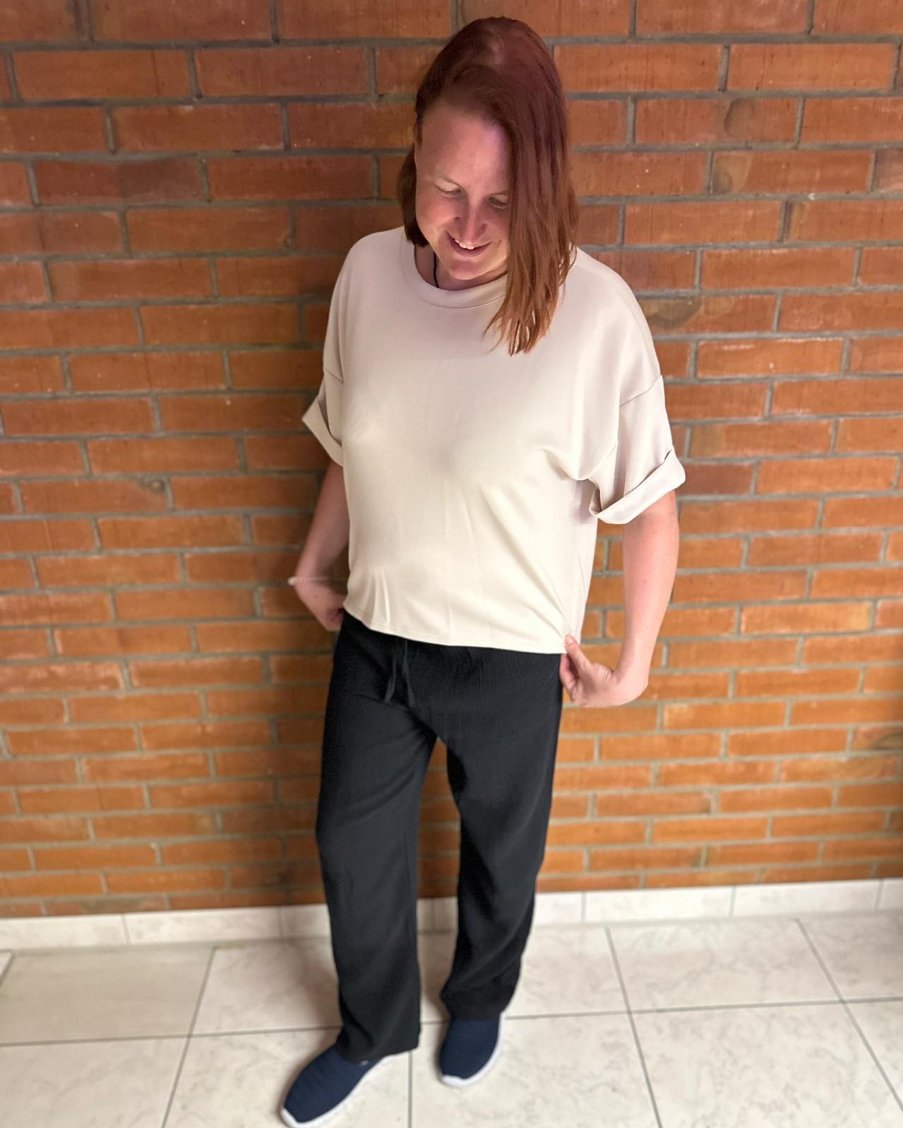 MUSSELIN HOSE "LINA" SCHWARZ