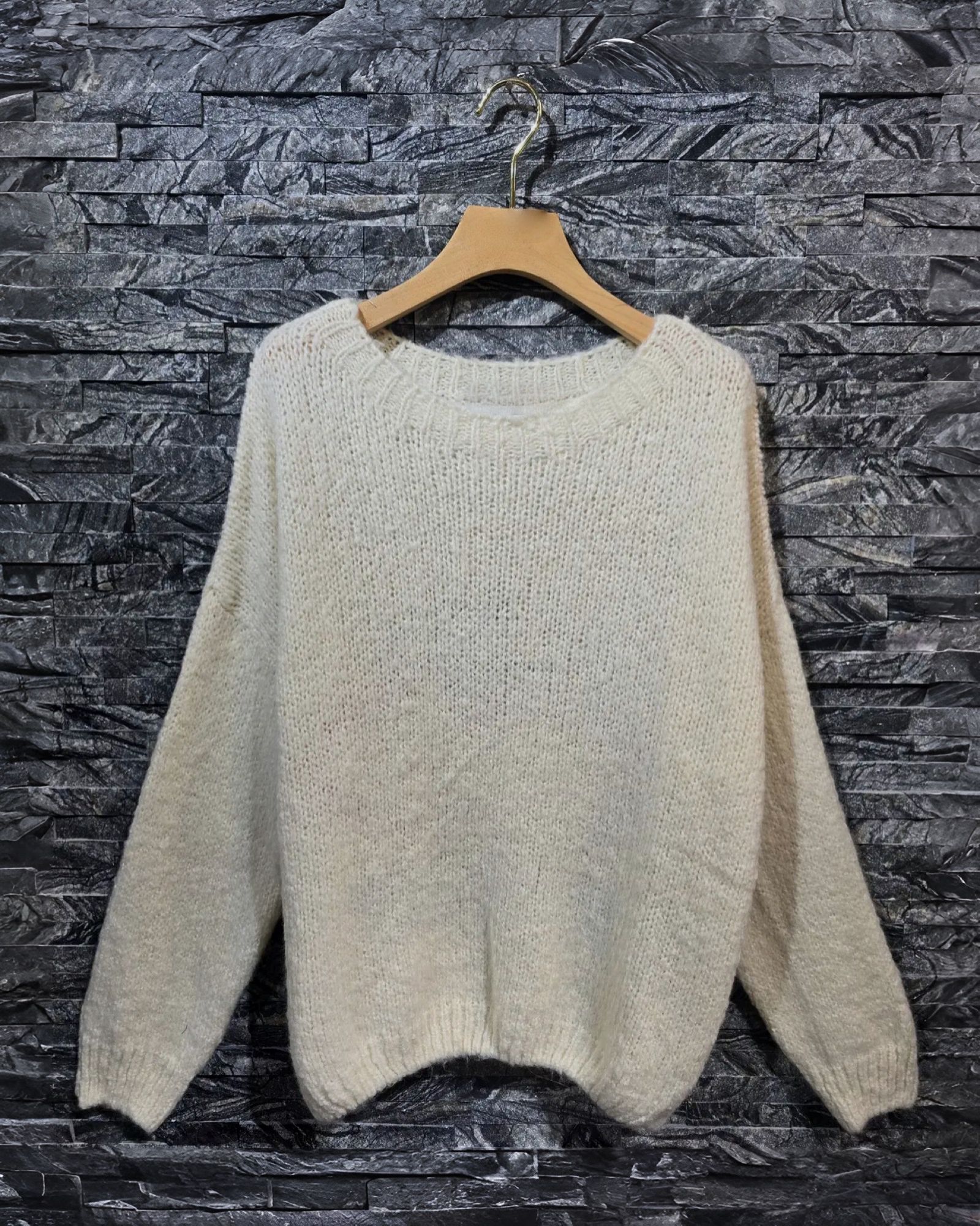 WOLLPULLOVER "CHERRY" ECRU