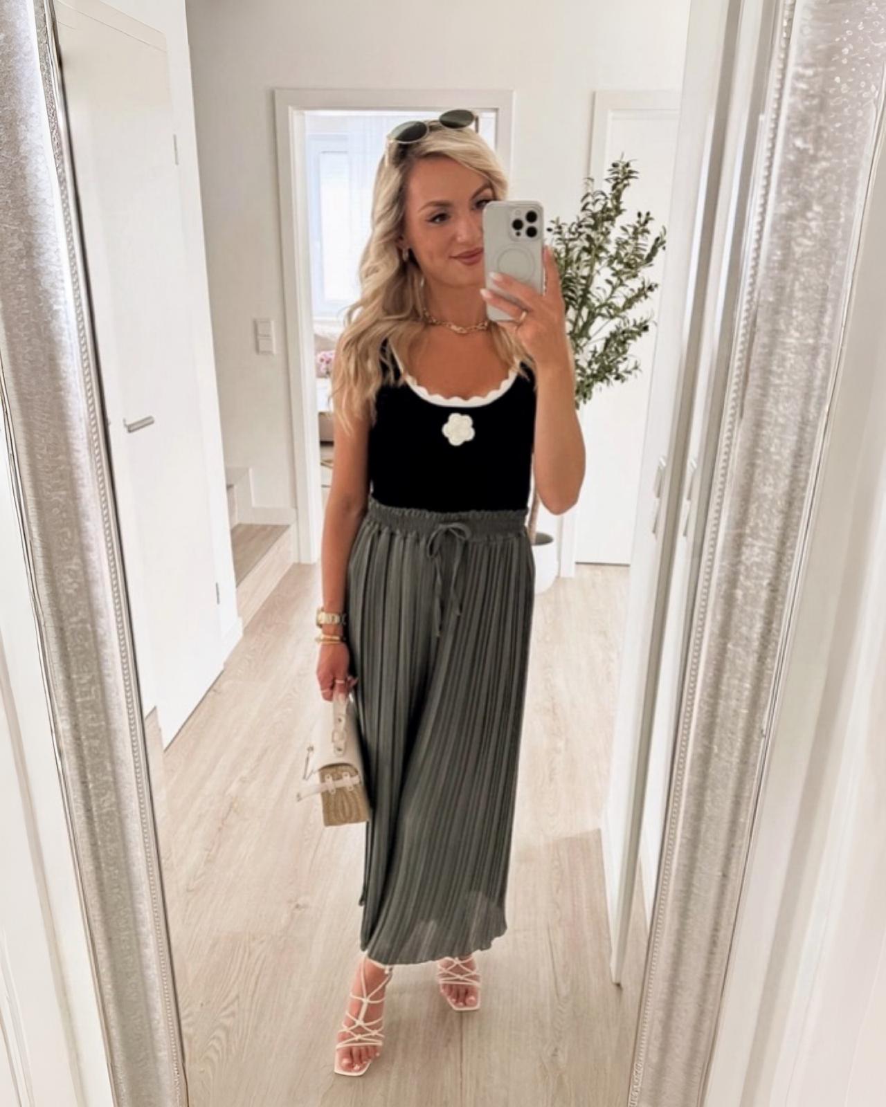PLISSEE HOSE "ANGEL" KHAKI
