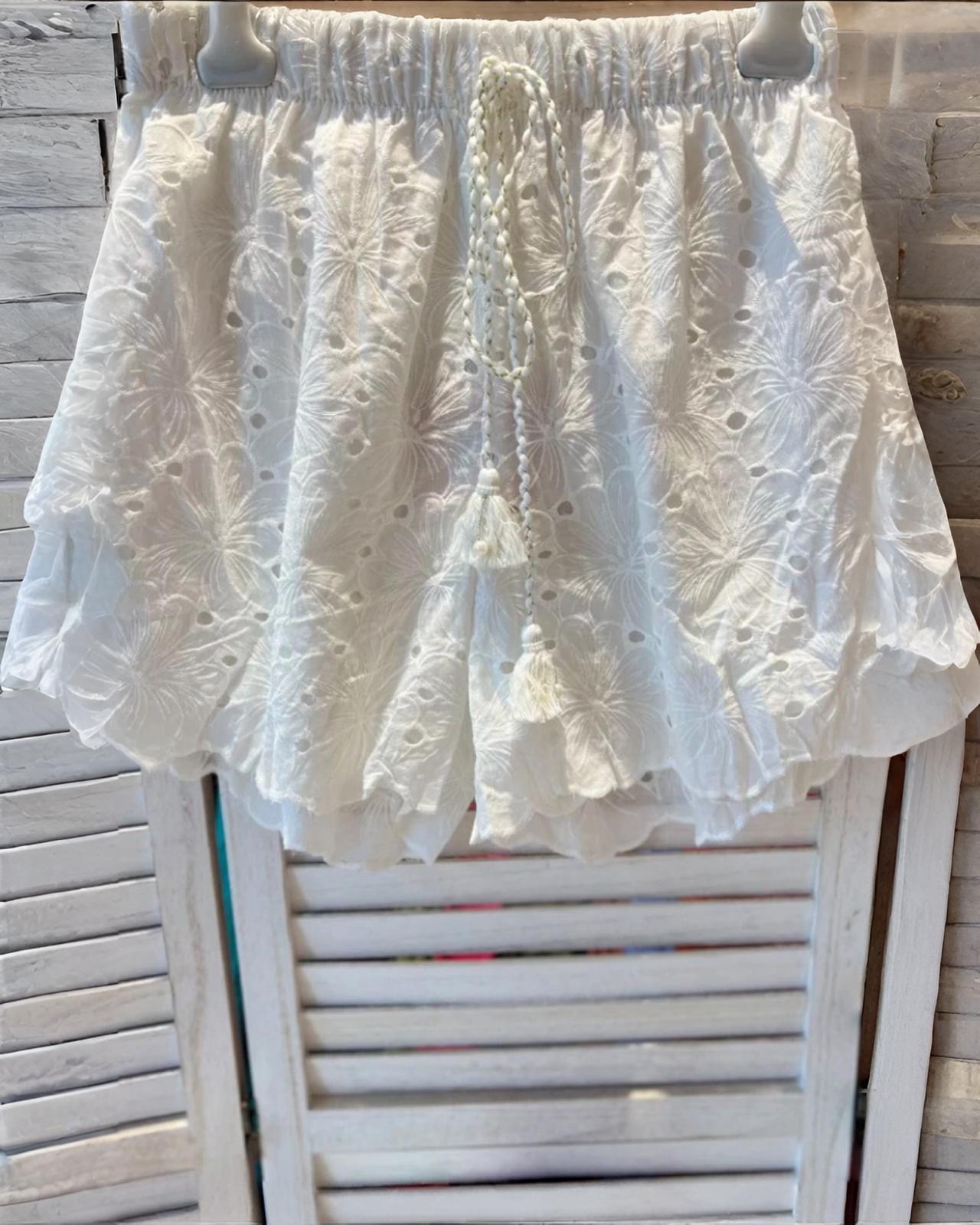 Baumwolle Shorts "Victoria" Weiss