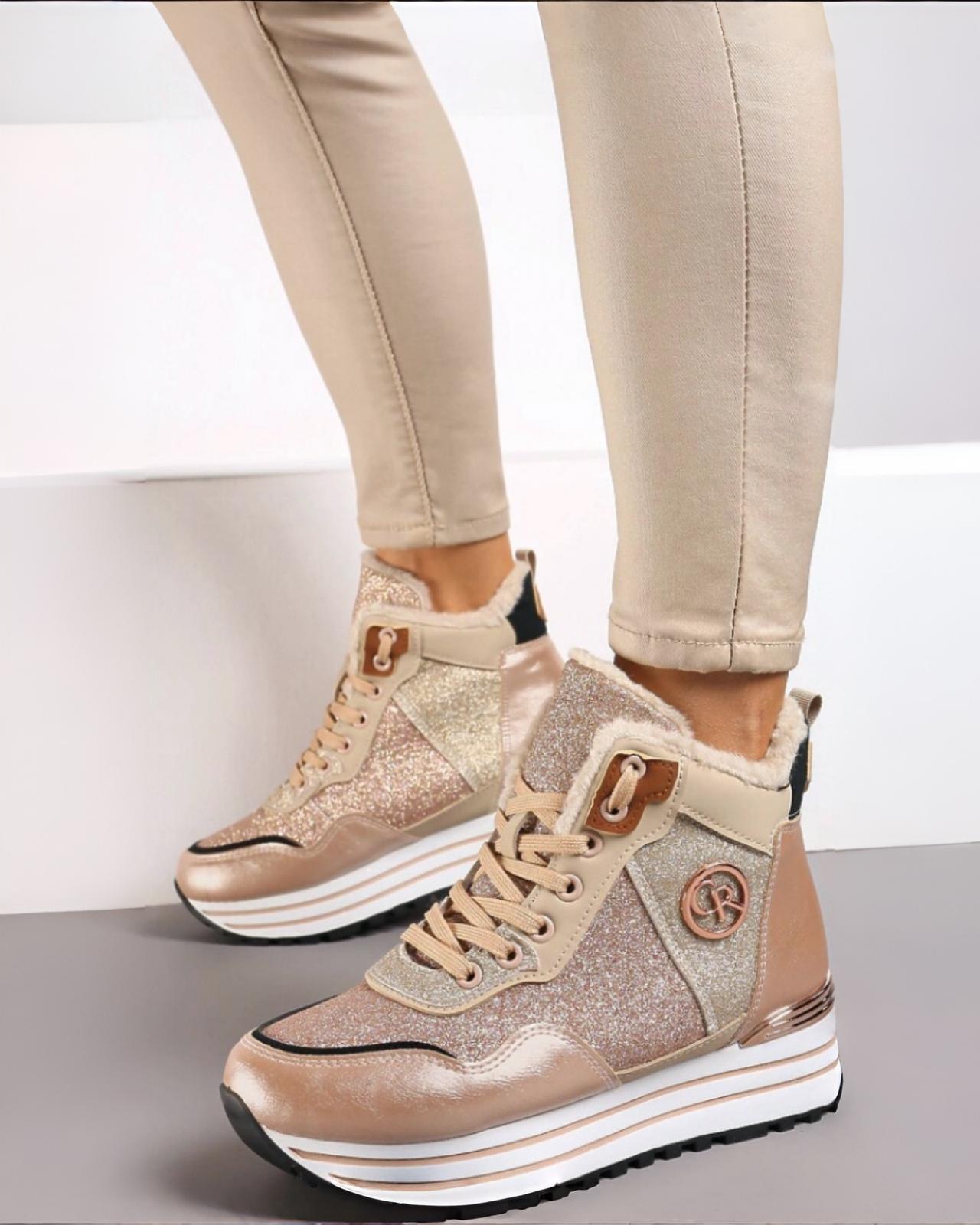 Gefütterte Stiefelette "Anastasia" Champagne