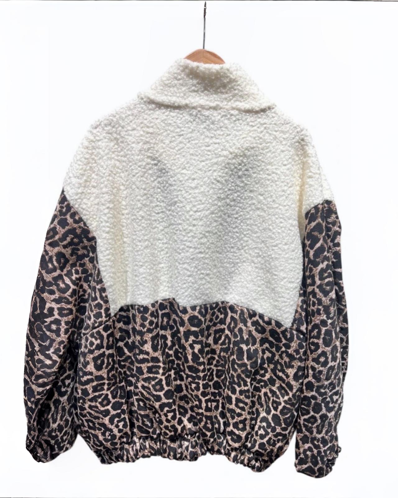 Leoparden Pullover "Aurea" Weiss