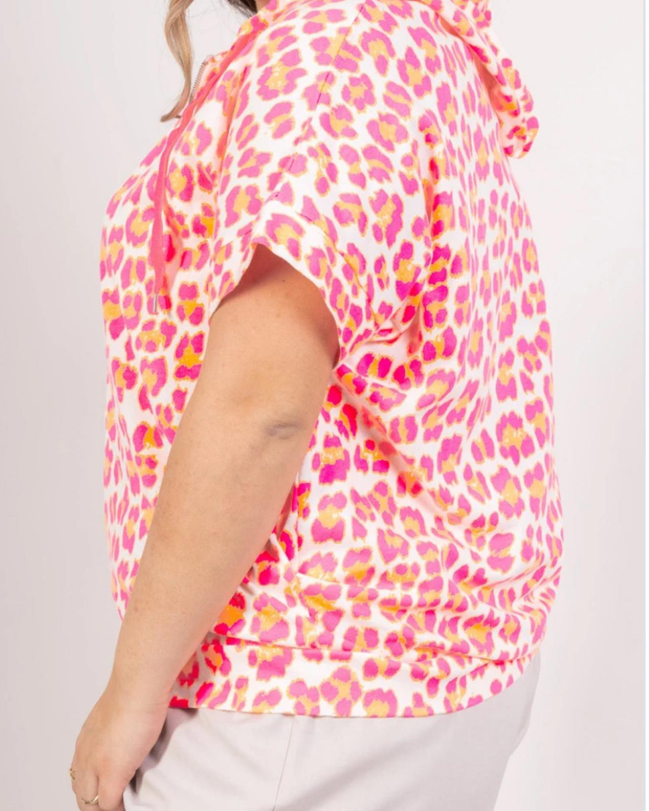 Baumwolle Leoparden Shirt "Aurea" Fuchsie