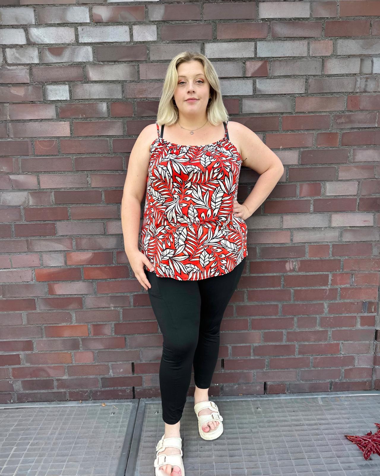 Träger Shirt "Camilla" Rot-Weiss