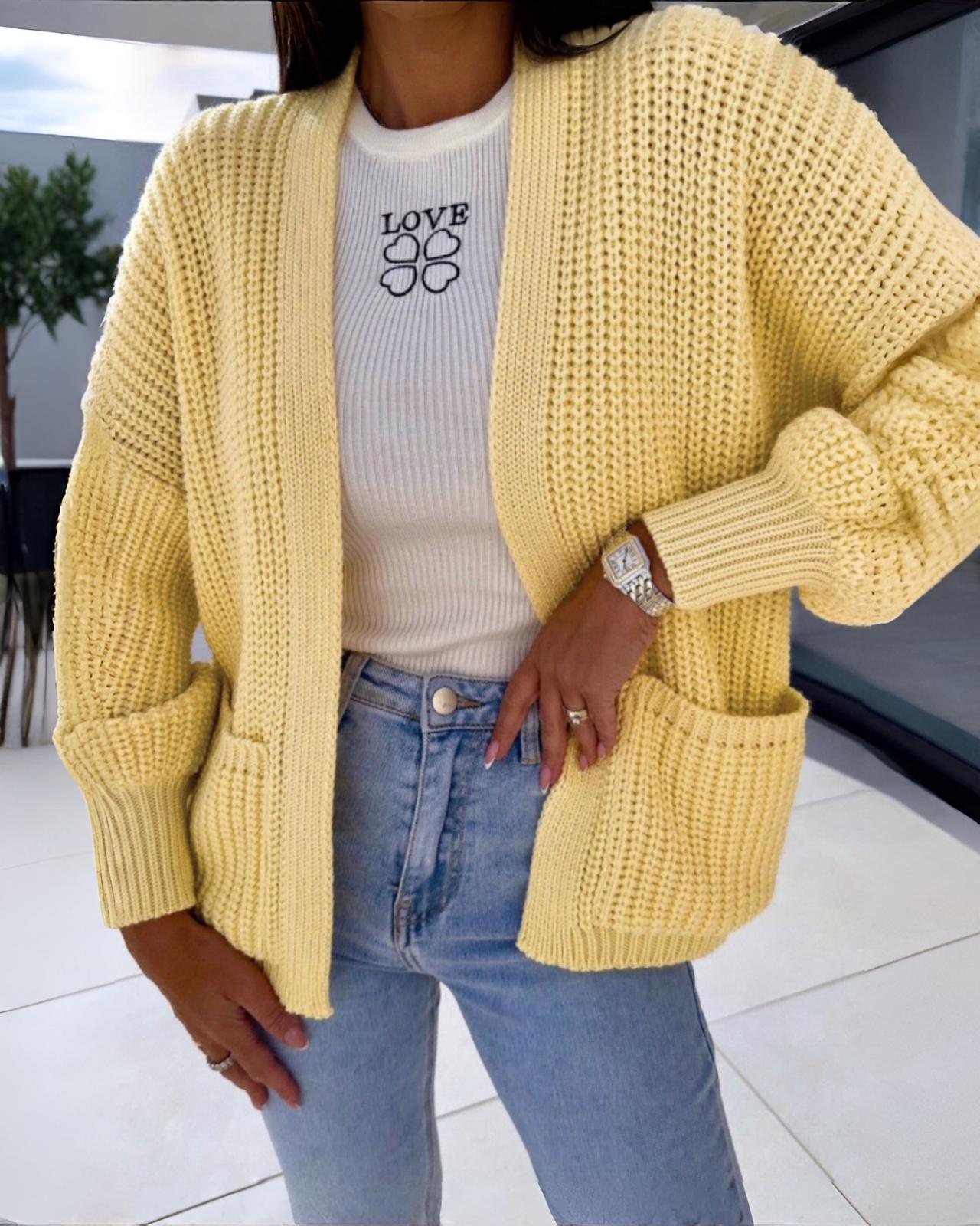 Strickjacke "Anaja" Hellgelb